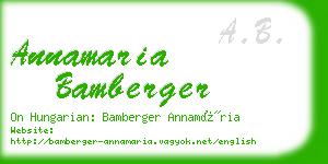 annamaria bamberger business card